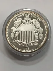 Massive 2 ounce .999 Fine silver round by Publishers Clearinghouse.  The round uses the design of a proof 1866 with...