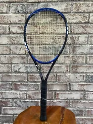 O3 Shark Hybrid Tennis Racquet. Racquet length 27.5 in. This racquet is in great shape. String 16 m 19x.