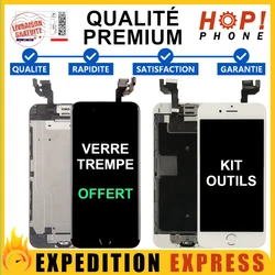ECRAN LCD IPHONE 6/6S/6 Plus/6S Plus COMPLET VITRE TACTILE NOIR OU BLANC SUR CHÂSSIS. - Kit outils (En option )...