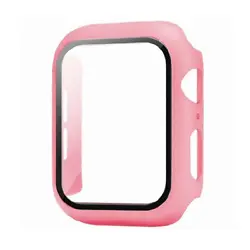 Hard PC Bumper Case w/ Tempered Glass for Apple Watch 41mm Series 7 PINK Hard PC Bumper Case w/ Tempered Glass for...