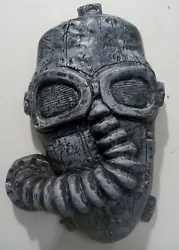 Handmade one of a kind  Gas mask plaster wall hanging sculpture 16 x 11 x 4