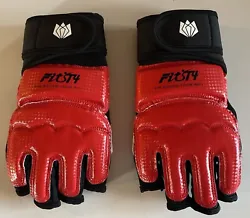 FitsT4 Half Mitts UFC MMA Training Gloves Red/Black