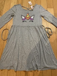 NWT Girls Justice Halloween Unicorn Dress Size 14/16 Pumpkin Fall.