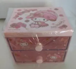 Sanrio My Melody Bunny Pink Desk Organizer Drawers Storage Makeup Sealed.  Measures approximately 3.5