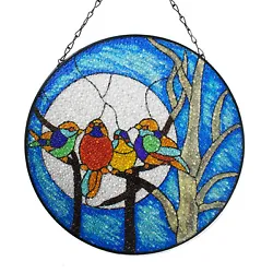 【High Quality Stained Glass 】- The window hangings is made of a piece of beautiful stained glass. 【Hand...