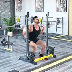  HIGH QUALITY: Squat rack stand is made of high-quality thick steel frame. Outer layer is sprayed with powder...