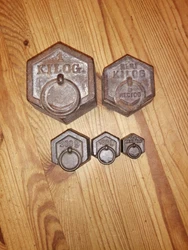 Lot de 5 poids pour Balance ancienne 1kg 500gr 200gr 100gr 50gr Très bon état