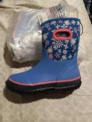 KOMFORME SZ 1 TODDLER GIRLS KIDS SNOW RAIN BOOTS NEOPRENE SLIP-ON BLUE PINK NEW.  New Comes with storage bag Heavy Duty...