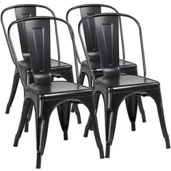 【Steady structure】Each metal chair has an X-shape brace under the seat that provides additional support and...