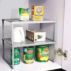 【Convenient and Space-Saving】This NEX kitchen cabinet counter shelf organizer is very easily adjusted. 【Stackable...
