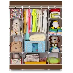 This 4-Layer 10 Lattices Non-Woven Fabric Wardrobe will bring your life a lot of convenience. The sturdy steel pipes...