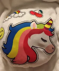 Rainbow 🌈 Vibrant Round Unicorn Pillow NWT. 12x12-round TWO SIDED Extremely Cute, lightweight pillow. , great for...
