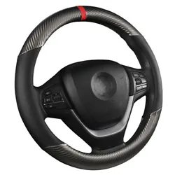 Material: Faux Leather & Carbon Fiber Fabric. Shape: Round Shape(Not suitable for D shape steering wheel).