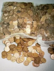 5 LBS Bulk Circulated Copper Pennies. Circulated condition. These coins are unsearched for errors or anything else and...