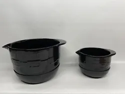 Two bowls with minimal use. Handles and pouring spouts. Removable rubber boot to make mixing easier. 11 1/2” spout to...