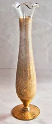 Were not sure, butmight be 22k gold overlay. This beautiful Bud Vase was tucked away in a storage unit for many years...