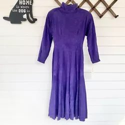 Vintage 80s 90s Purple Suede Maxi Dress NEW Size 12 by Vakko Long Sleeve. Brand new! Vintage suede dress by...