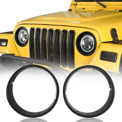 Fits1997-2006 Jeep Wrangler TJ Models. A set of two headlight trim cover. Decorate the Jeep Charming Luxury Vivid....