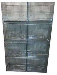 Breeding Breeder Bird Flight Cages. Features include: Four Galvanized Cages. Each cage has a spring lock breeding nest...