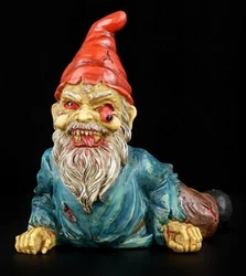Nain de jardin zombie rampant - Chemise bleue. Produktart Zombie Gartenzwerg. Größe 18 cm. Envoi mondial à la...