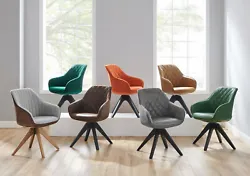 The foam-padded and polyester-upholstered seat is distinctive with recessed arms and the gently-slanted backrest,which...