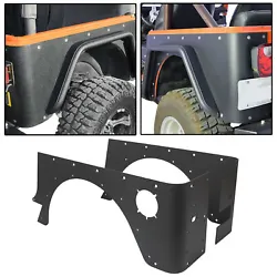 For 97-06 Jeep Wrangler TJ. Rear Corner Guards. Mounting Hardware. Constructed from heavy-duty steel sheet adds...