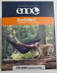ENO Doublenest Hammock with Straps Blue 400 lb. 2 person Camping Gear. Condition is New. Shipped with USPS Priority...