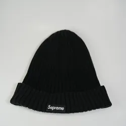 2022 Supreme Black Overdyed Beanie Ribbed Woven OS