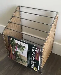 Pier One Imports magazine rack. 14” wide x 17” high x 10” deep. Can hold 6 magazines or more if doubled up. In...
