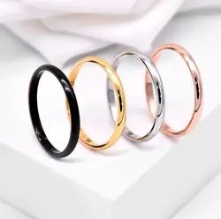 Ultra Thin Plain Stainless Steel Inlay Stackable Ring. Ring width: 2mm. Material: Stainless steel. 100% new and high...