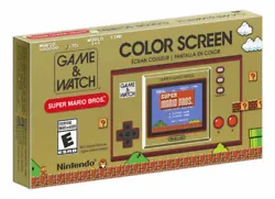 Get your hands on the stunning Nintendo Game & Watch: Super Mario Bros. Handheld Console. This gold-colored console is...