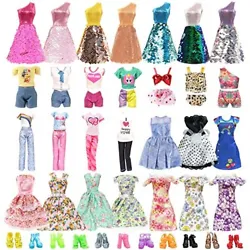 Feature 1. The fashion outfit accessories for doll are made of premium cotton and plastic, the clothes are all...