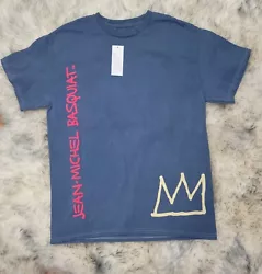 NWT JEAN - MICHEL BASQUIAT FOR UO MENS SS TEE TOP S GRAFIC PRINT BLUE UNIQUE. Arm pit to arm pit 20