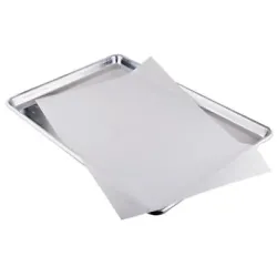 This pre-cut pan liner is made with bleached, white paper. When youre ready to clean up, the liner is conveniently...