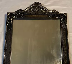 Antique Art Deco wood wall mirror. Frame is 29