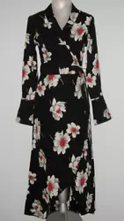 EQUIPMENT GOWIN FLORAL PRINT HIGH LOW WRAP DRESS SIZE S MSRP $478 Deep V-neckline Floral print Wrap silhouette Maxi...