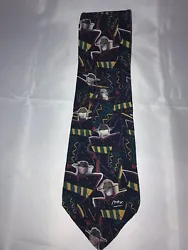 Neomax Peter Max Limited Edition Blue Abstract 100% Silk Classic Neck Tie.