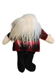 *** RARE FIND ****Santa Claus shelf sitterRed Buffalo check with black velvet legsMusical wind up - Plays 