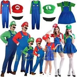 STYLE: Super Mario Luigi Bros. OCCASION: Fancy Party. Colour: Red / Green. (accessories in the pictures < Hat, and...