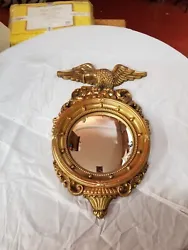 Vintage Syroco Eagle Federal Wall Mirror 16 Inch # 4410. Has some paint missing in spots as shown and someone has...