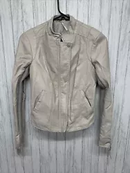 Womens Size 0 Free People Faux Leather Jacket Light Pink EUC.