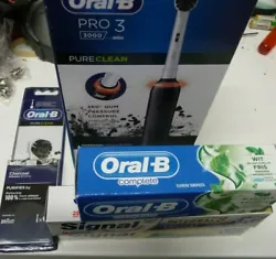 Une brosse à dent electrique PRO 3 3000 PURE CLEAN avec 2 BROSSETTES Oral B originales. Contentez-vous de déplacer la...