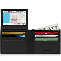 It also has 7 credit card slots and a full size money pocket with a divider. Very hard to find wallet. A REALLY GREAT...
