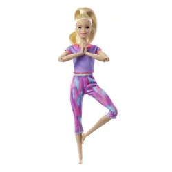 Title: Barbie Made to Move Doll with 22 Flexible Joints & Long Blonde Ponytail Wearing Athleisure-wear for Kids 3 to 7...