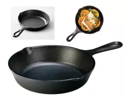 Seasoned Cast Iron Skillet, Lodge Small Frying Pan. Lodge 6.5 in. Product Type : Skillet. Features : Broiler Safe,...