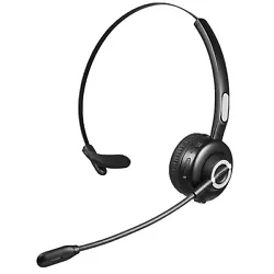 Over-the-Head Wireless Headphone with Boom Mic Headset Hands-free Earphone Noice Canceling Black. Over the Head...
