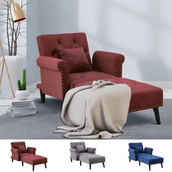 Modern chaise lounge with chic nail head decor and elegant tufted design. - 2-in-1 design, both a chaise lounge and a...