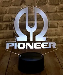 Pioneer LED Edge Lit Lighted Sign W/ 16 Color Base And Remote. The 16 color base included is a premium base it has...