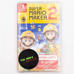 Super Mario Maker 2 [PAL]. →Jeux Switch←. Version Française PAL. NOS SERVICES Jaquette, boîte et notice nettoyé.
