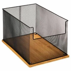 Matières : Métal & Bambou. Couleur : Noir. Design & Pratique.